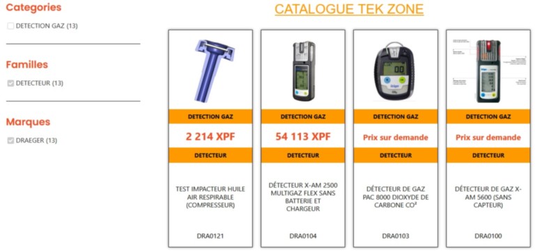 Catalogue articles TEK ZONE Nouméa stock en direct